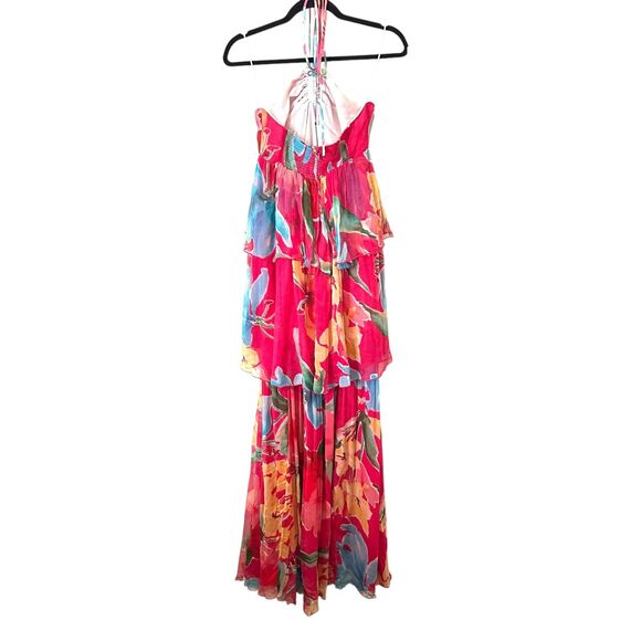 FIGUE Lula Halter Silk Chiffon Maxi Dress Sz 4 - Picture 6 of 7
